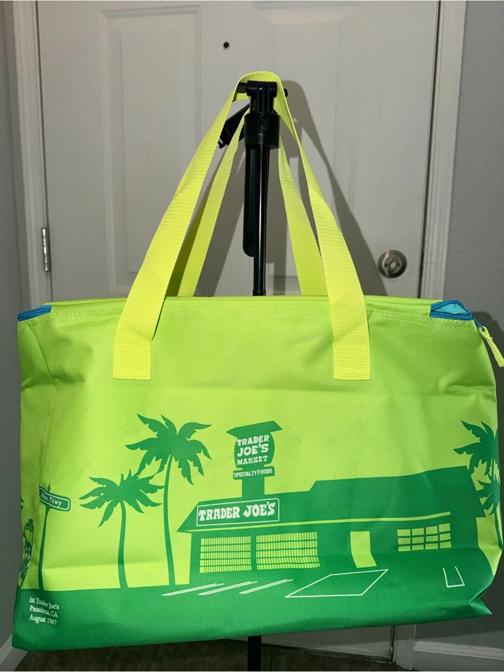Trader Joe's Lime Green Insulated Tote Bag